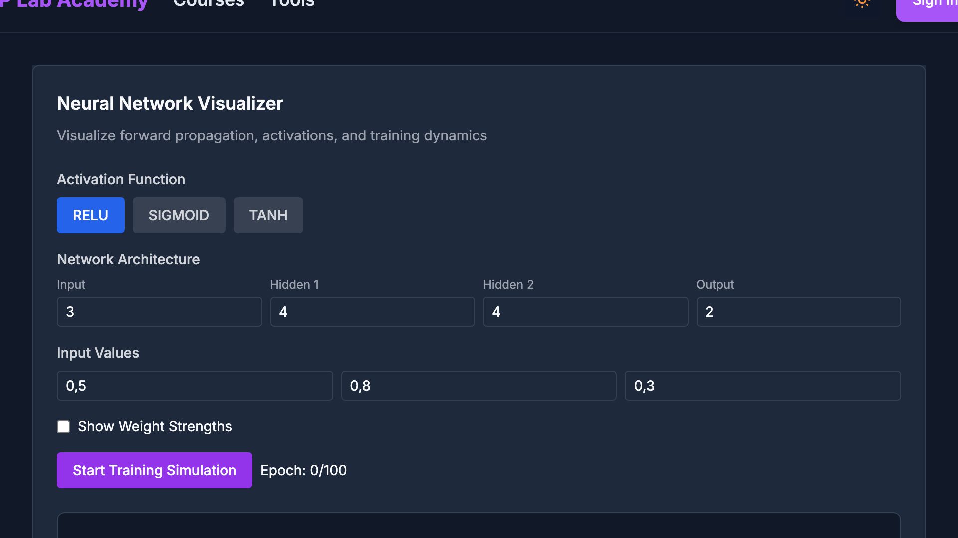 Preview of Neural Network Visualizer