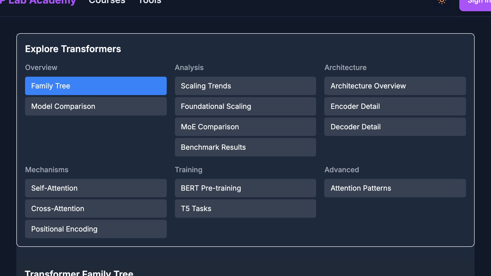 Preview of Transformer Architecture Explorer