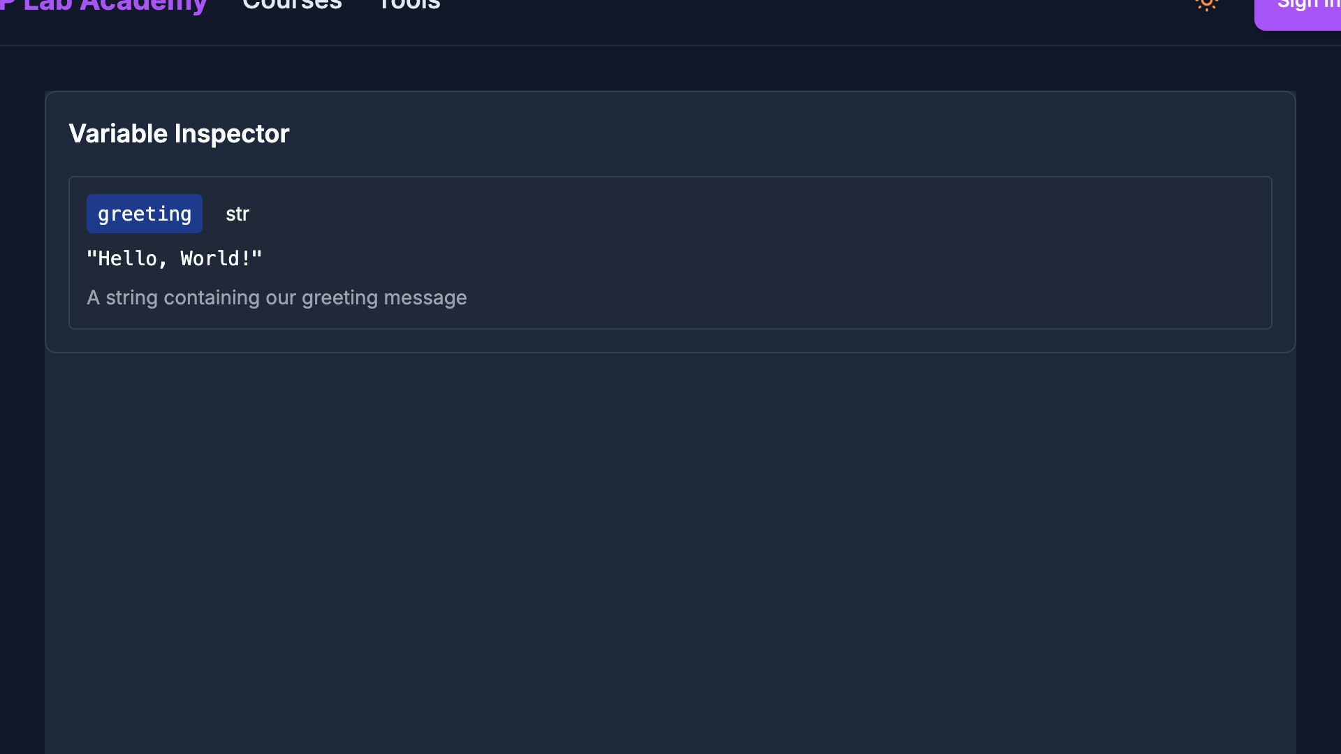 Preview of Variable Inspector